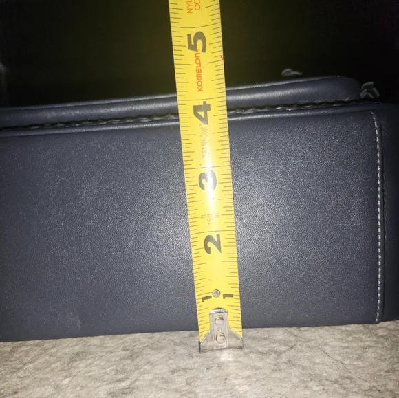 Coach Full Size Klare Bag In Navy Blue With Woven Front. - Picture 12 of 15